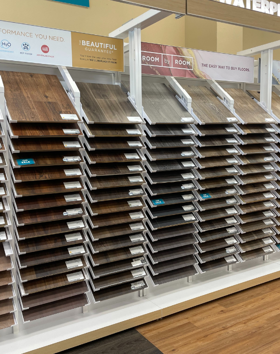 Vinyl flooring showroom display